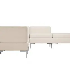 vidaXL 6 Piece Sofa Set Fabric Cream
