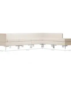 vidaXL 6 Piece Sofa Set Fabric Cream