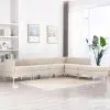 vidaXL 6 Piece Sofa Set Fabric Cream