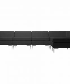 vidaXL 6 Piece Sofa Set Fabric Black