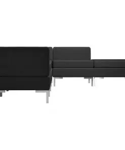 vidaXL 6 Piece Sofa Set Fabric Black