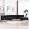 vidaXL 6 Piece Sofa Set Fabric Black