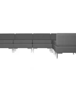 vidaXL 7 Piece Sofa Set Fabric Dark Grey