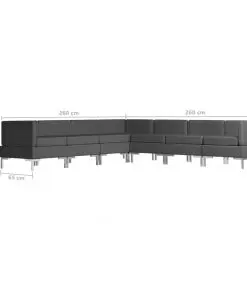 vidaXL 7 Piece Sofa Set Fabric Dark Grey