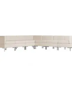 vidaXL 7 Piece Sofa Set Fabric Cream