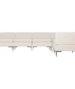 vidaXL 7 Piece Sofa Set Fabric Cream