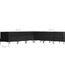 vidaXL 7 Piece Sofa Set Fabric Black