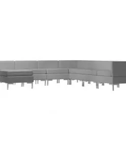 vidaXL 8 Piece Sofa Set Fabric Light Grey