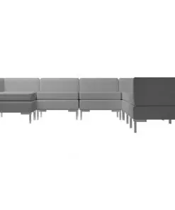 vidaXL 8 Piece Sofa Set Fabric Light Grey