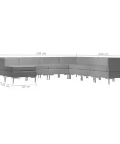 vidaXL 8 Piece Sofa Set Fabric Light Grey