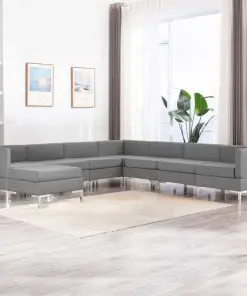 vidaXL 8 Piece Sofa Set Fabric Light Grey