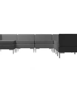 vidaXL 8 Piece Sofa Set Fabric Dark Grey