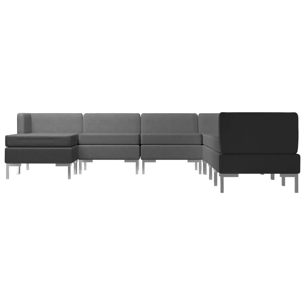 vidaXL 8 Piece Sofa Set Fabric Dark Grey