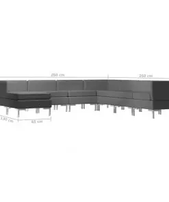 vidaXL 8 Piece Sofa Set Fabric Dark Grey