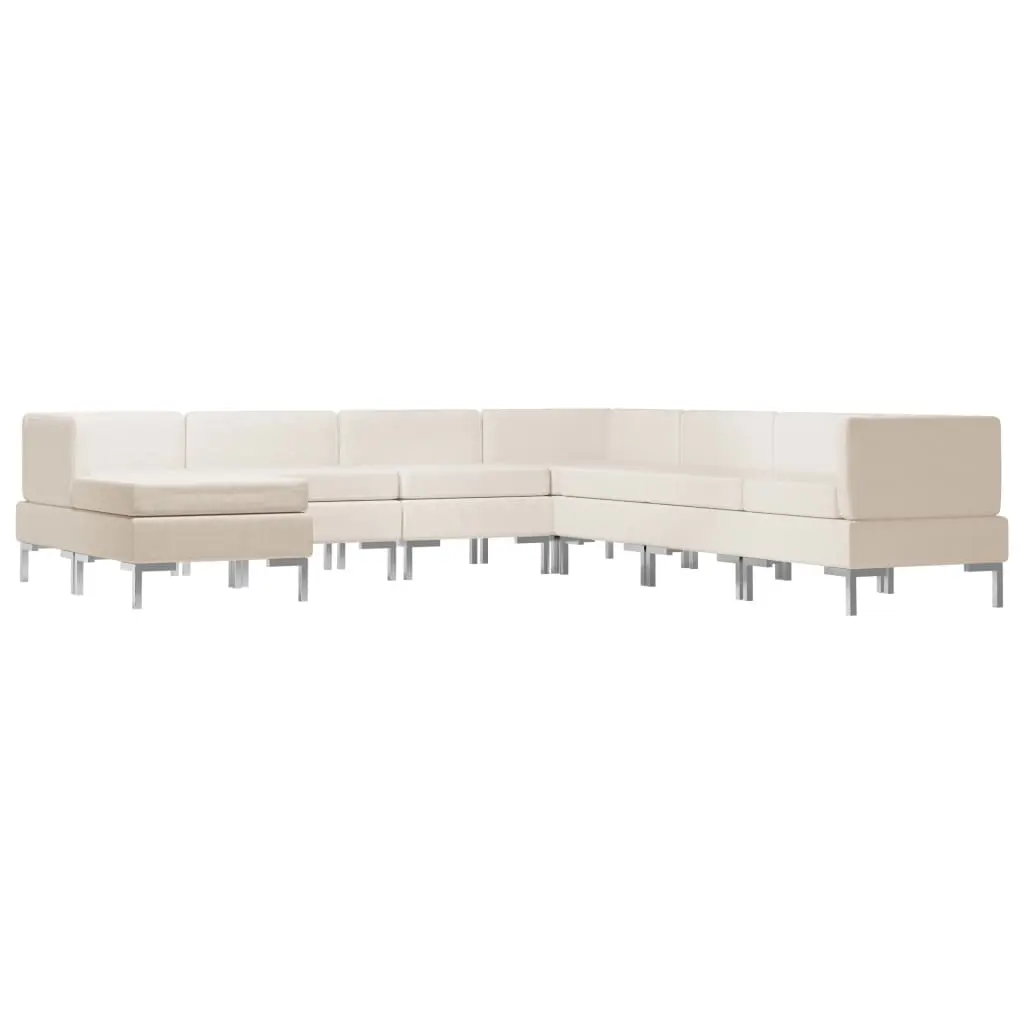 vidaXL 8 Piece Sofa Set Fabric Cream
