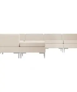 vidaXL 8 Piece Sofa Set Fabric Cream