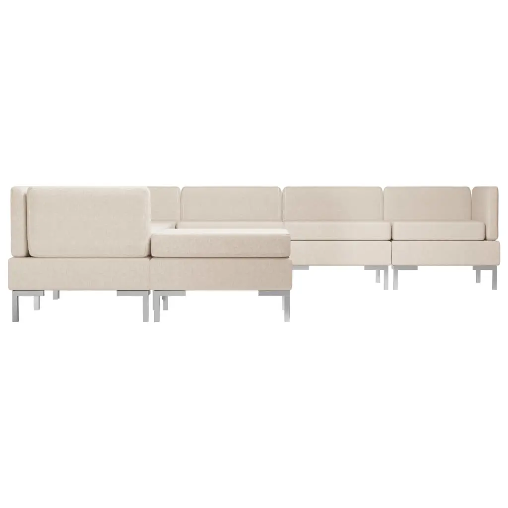 vidaXL 8 Piece Sofa Set Fabric Cream