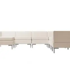 vidaXL 8 Piece Sofa Set Fabric Cream