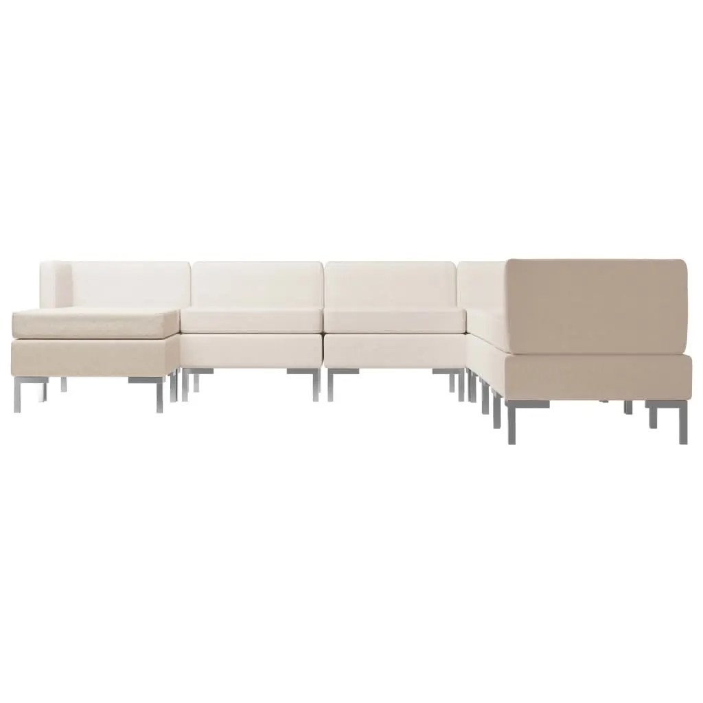 vidaXL 8 Piece Sofa Set Fabric Cream