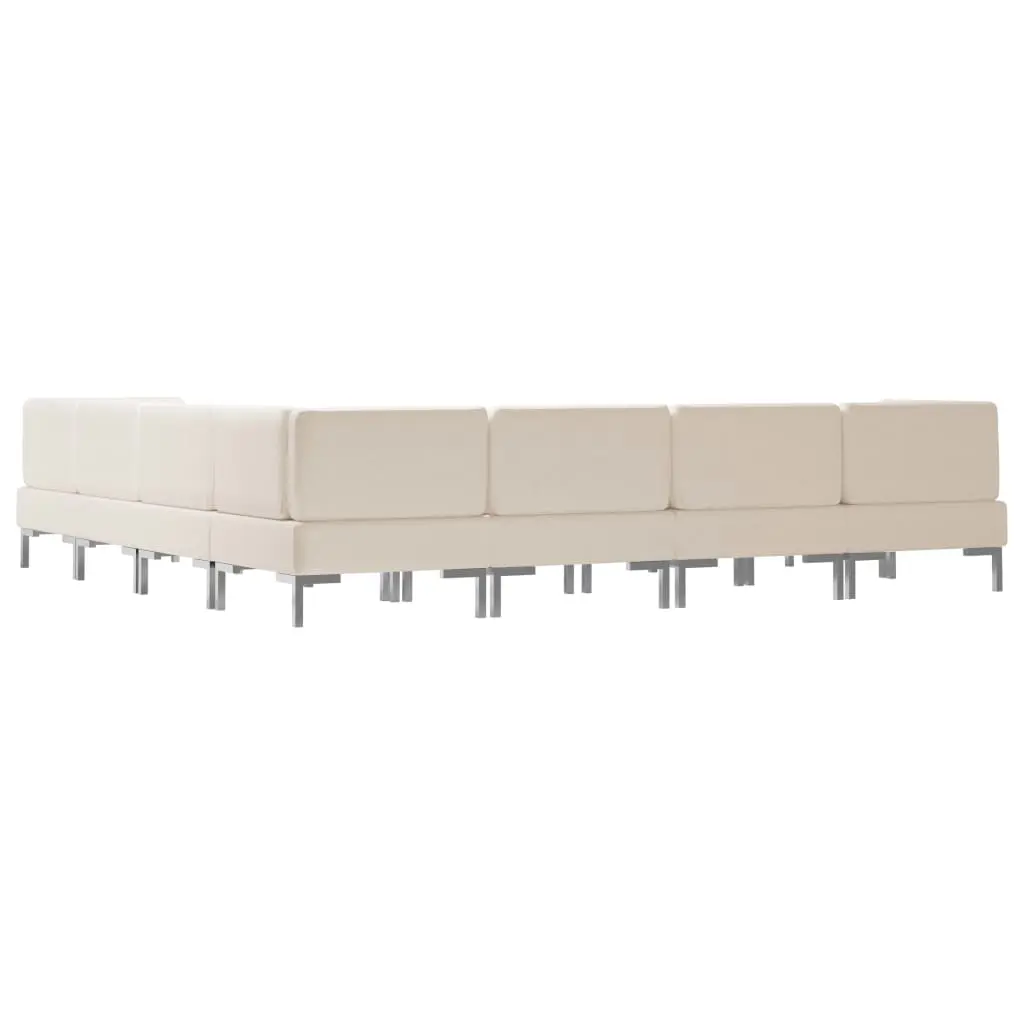 vidaXL 8 Piece Sofa Set Fabric Cream