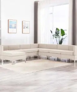 vidaXL 8 Piece Sofa Set Fabric Cream