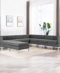 vidaXL 9 Piece Sofa Set Fabric Dark Grey