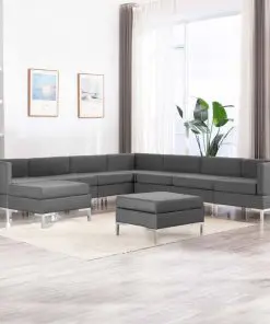 vidaXL 9 Piece Sofa Set Fabric Dark Grey