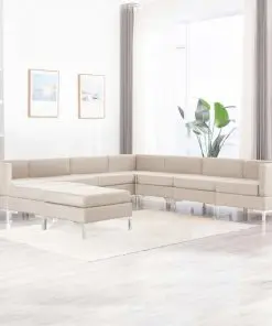 vidaXL 9 Piece Sofa Set Fabric Cream