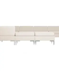 vidaXL 9 Piece Sofa Set Fabric Cream