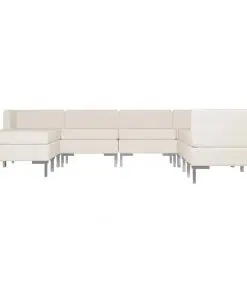 vidaXL 9 Piece Sofa Set Fabric Cream