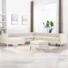 vidaXL 9 Piece Sofa Set Fabric Cream