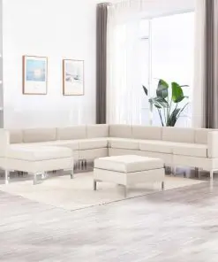 vidaXL 9 Piece Sofa Set Fabric Cream