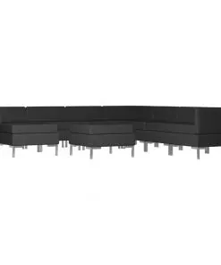 vidaXL 9 Piece Sofa Set Fabric Black