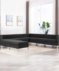 vidaXL 9 Piece Sofa Set Fabric Black