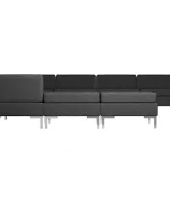 vidaXL 9 Piece Sofa Set Fabric Black