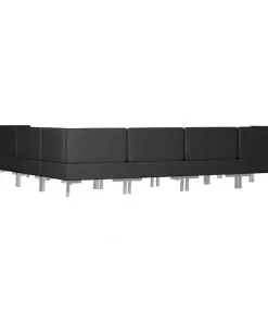 vidaXL 9 Piece Sofa Set Fabric Black