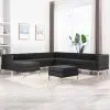 vidaXL 9 Piece Sofa Set Fabric Black