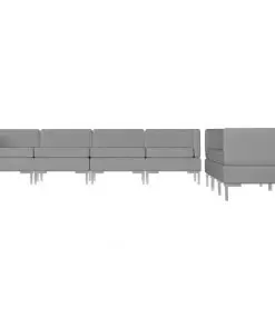 vidaXL 7 Piece Sofa Set Fabric Light Grey