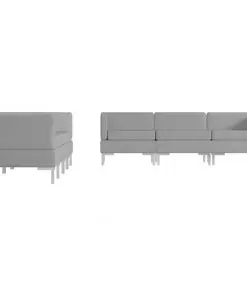 vidaXL 7 Piece Sofa Set Fabric Light Grey
