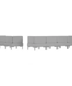 vidaXL 7 Piece Sofa Set Fabric Light Grey