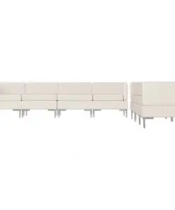 vidaXL 7 Piece Sofa Set Fabric Cream