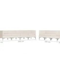 vidaXL 7 Piece Sofa Set Fabric Cream