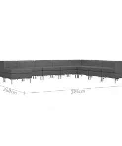 vidaXL 9 Piece Sofa Set Fabric Dark Grey