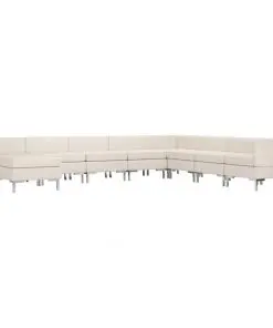 vidaXL 9 Piece Sofa Set Fabric Cream