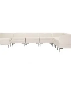 vidaXL 9 Piece Sofa Set Fabric Cream