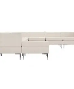 vidaXL 9 Piece Sofa Set Fabric Cream