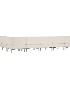 vidaXL 9 Piece Sofa Set Fabric Cream