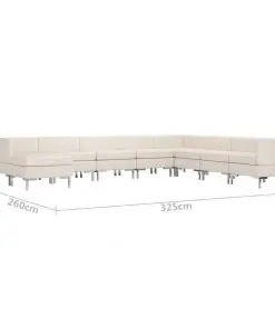 vidaXL 9 Piece Sofa Set Fabric Cream