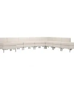 vidaXL 9 Piece Sofa Set Fabric Cream