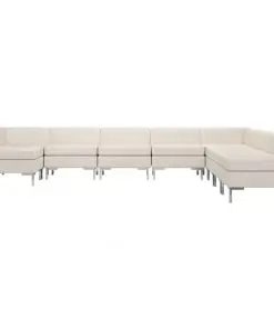 vidaXL 9 Piece Sofa Set Fabric Cream